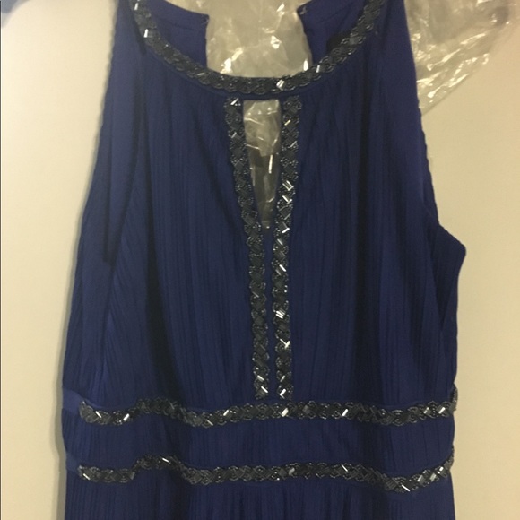 Blue Keyhole Sangria Ball Gown - Picture 3 of 4